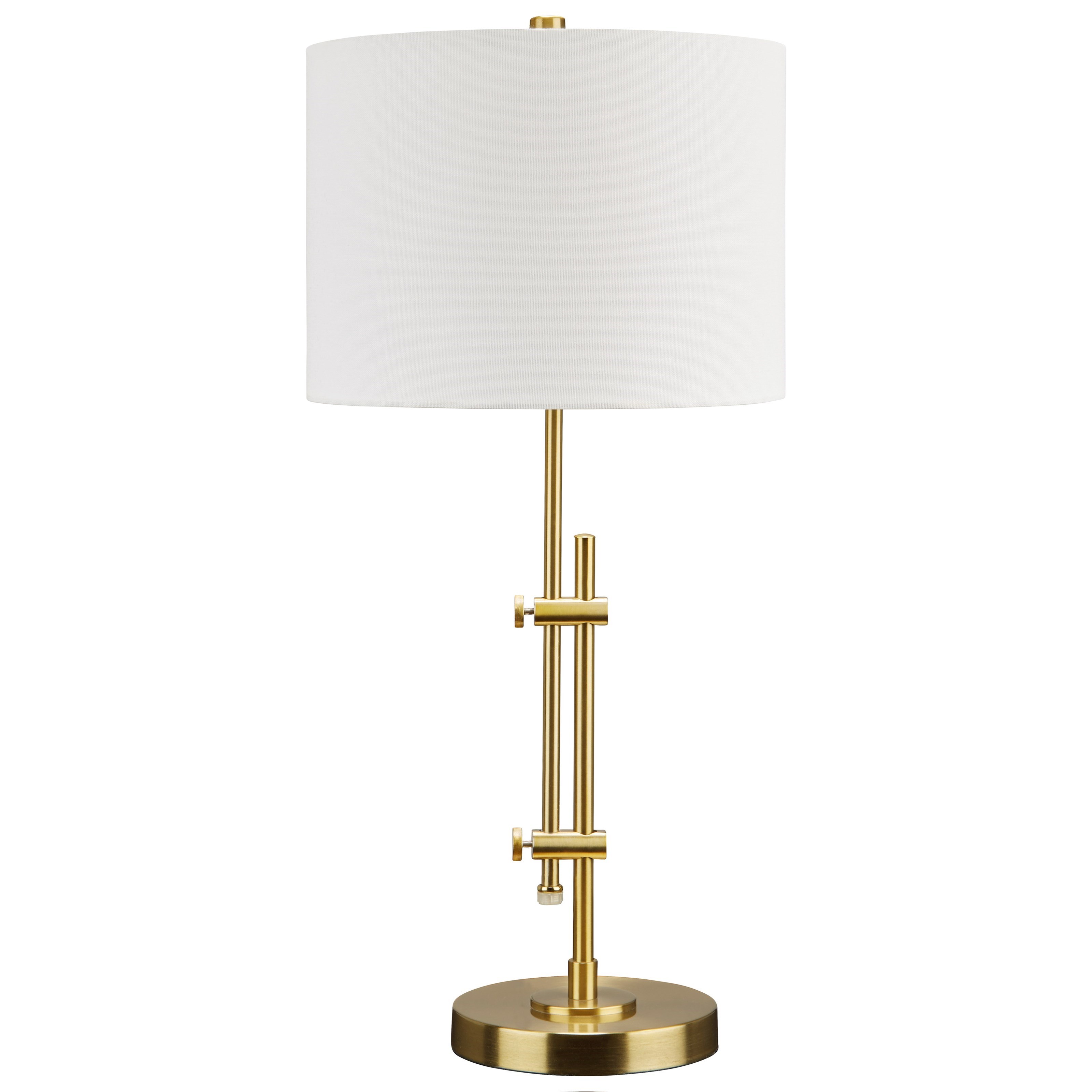Ashley Signature Design Lamps Contemporary Baronvale Brass Finish Metal Table Lamp Rooms and